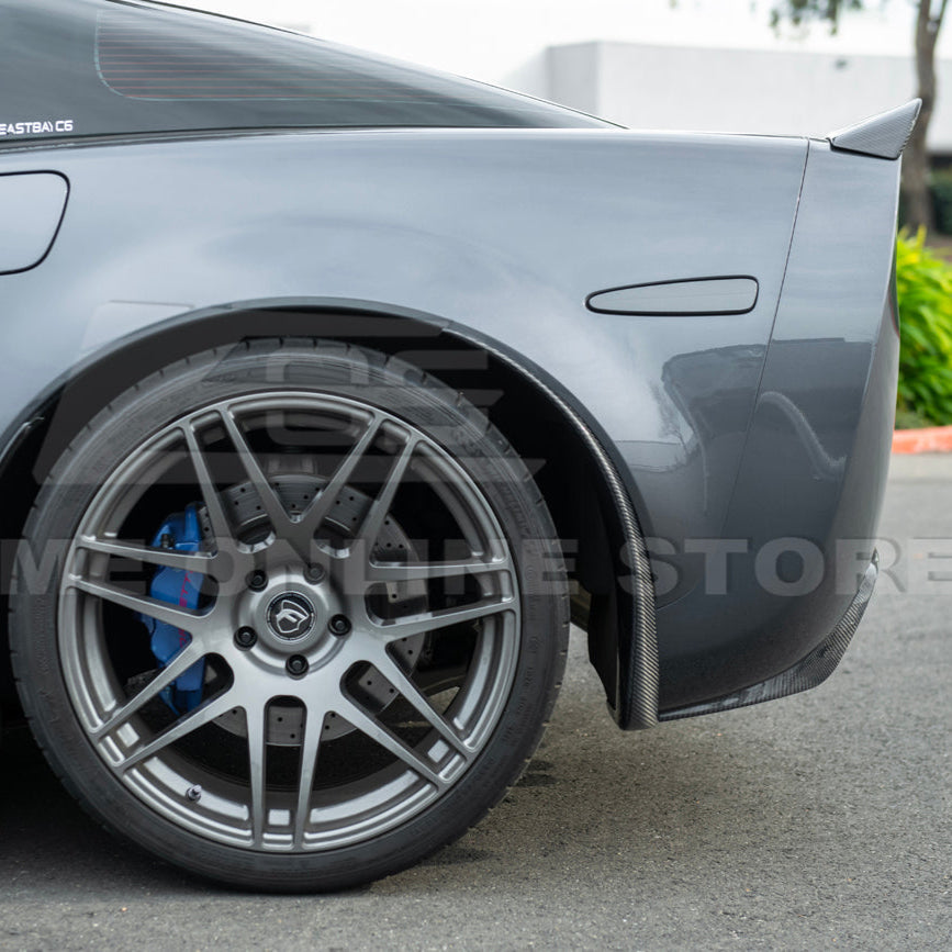2005-13 Corvette C6 Z06 ZR1 Extended DRY CARBON FIBER Rear Splash Guard Mud Flaps image 9
