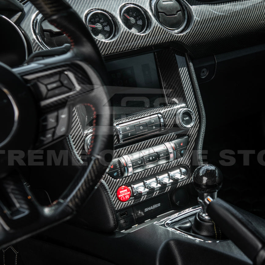 2015-23 Ford Mustang DRY CARBON FIBER Center Console Control Panel Cover image 6
