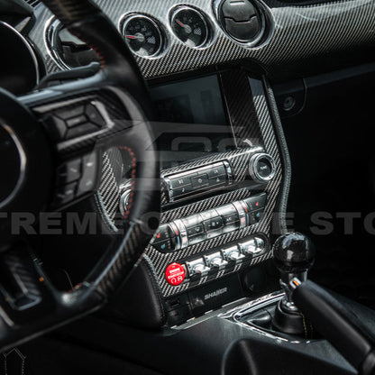 2015-23 Ford Mustang DRY CARBON FIBER Center Console Control Panel Cover image 6