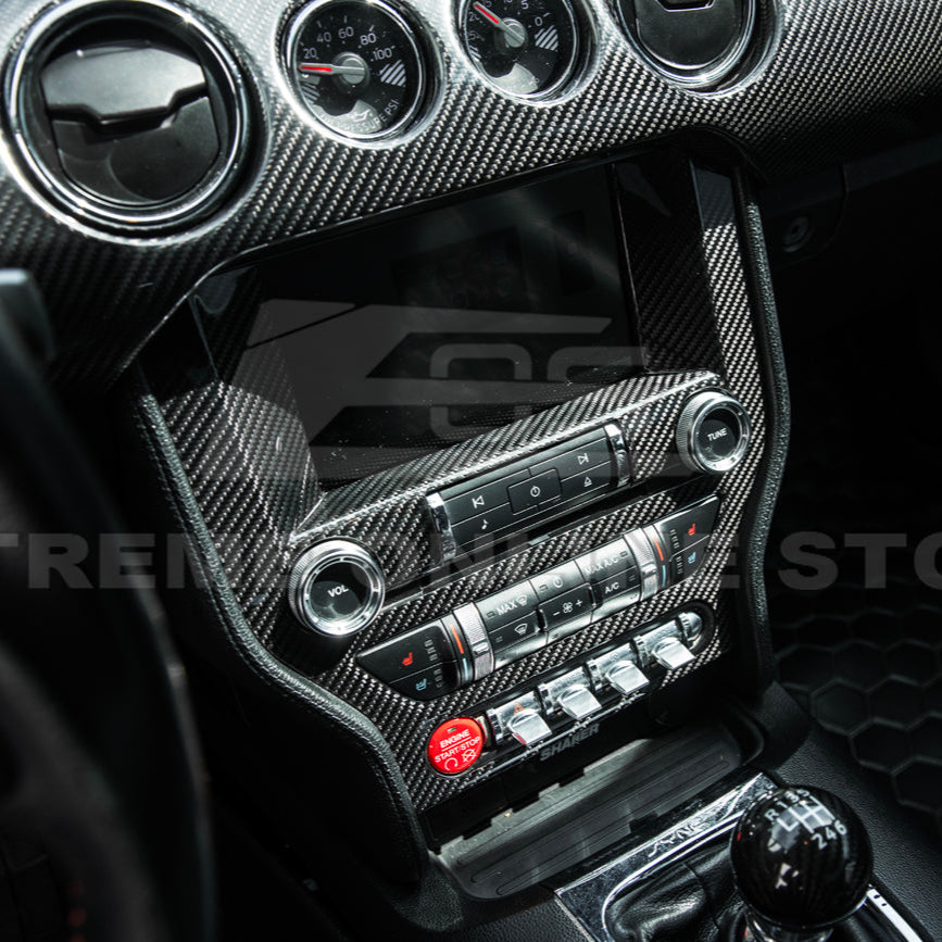 2015-23 Ford Mustang DRY CARBON FIBER Center Console Control Panel Cover image 4