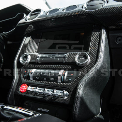 2015-23 Ford Mustang DRY CARBON FIBER Center Console Control Panel Cover image 5