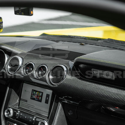2015-23 Ford Mustang DRY CARBON FIBER Instrument Dashboard Panel Trim image 4