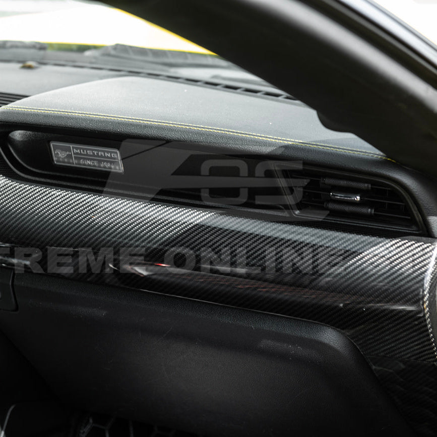 2015-23 Ford Mustang DRY CARBON FIBER Instrument Dashboard Panel Trim image 7