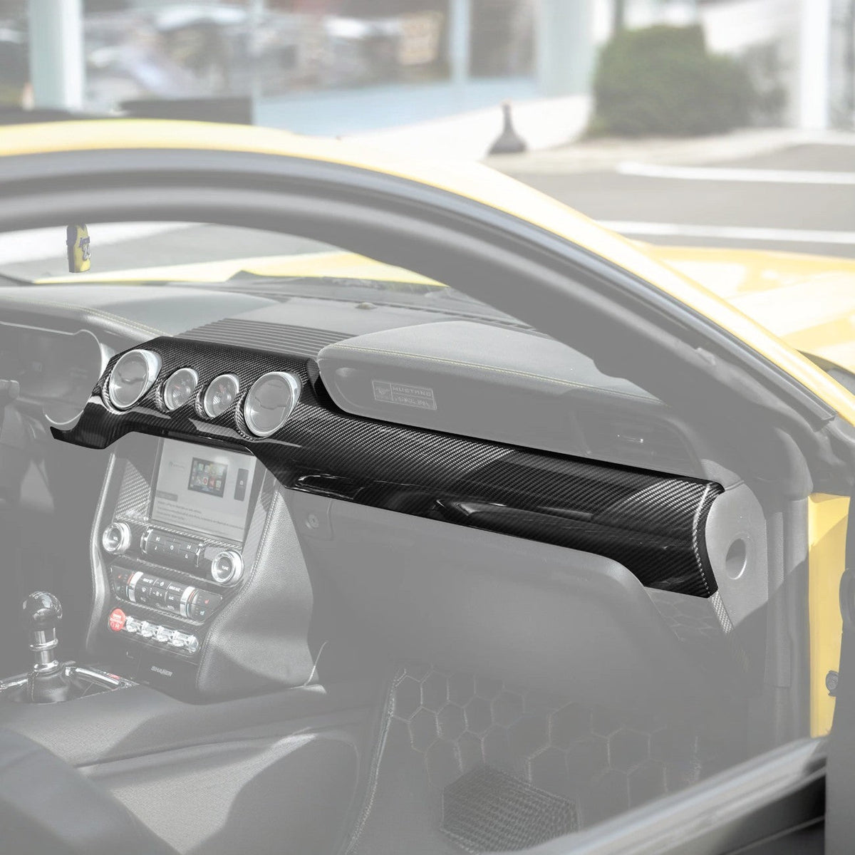 2015-23 Ford Mustang DRY CARBON FIBER Instrument Dashboard Panel Trim image 2