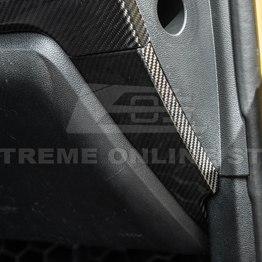 2015-23 Ford Mustang DRY CARBON FIBER Dashboard Lower Trim Cover Pair image 4