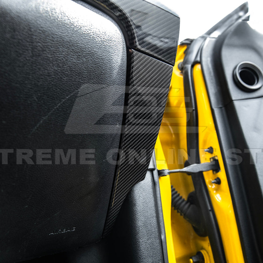 2015-23 Ford Mustang DRY CARBON FIBER Dashboard Lower Trim Cover Pair image 3