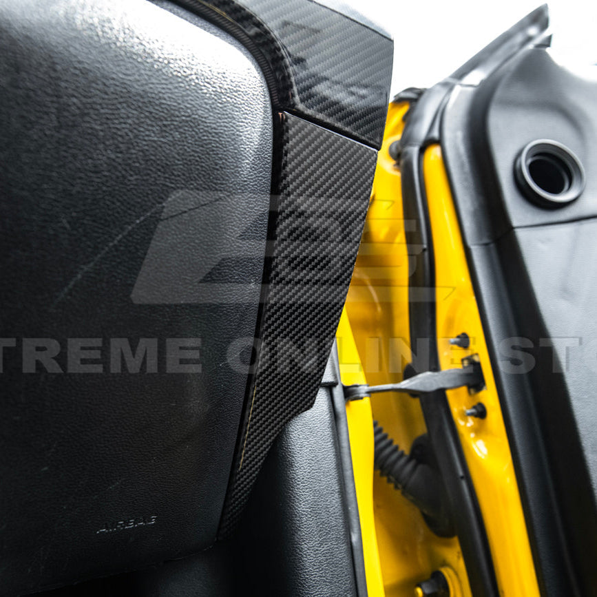 2015-23 Ford Mustang DRY CARBON FIBER Dashboard Lower Trim Cover Pair image 6