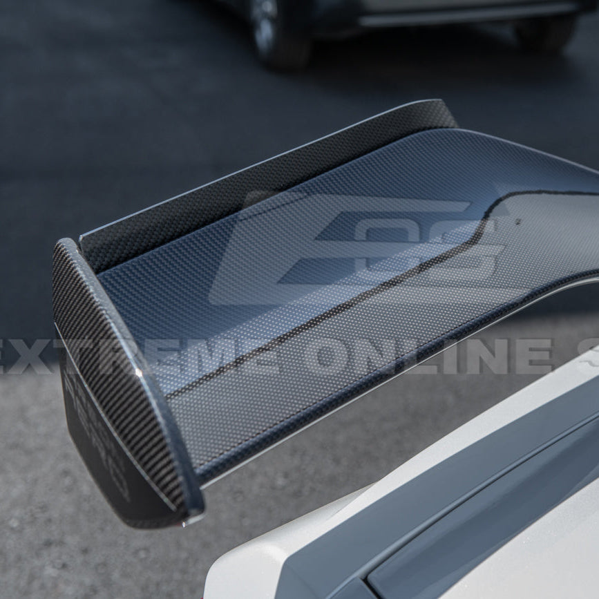 Corvette C8 Z06 DRY CARBON FIBER High Wing Spoiler Wicker Bill Extension image 11
