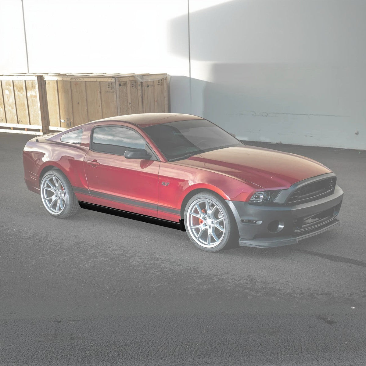 2010-14 Ford S197 Mustang GT500 Style Side Skirts Extension Pair image 1