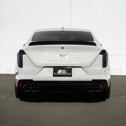 2020-Up Cadillac CT4 | SMOKE TINTED Rear Tail Light Trim Bezel Cover Pair image 6