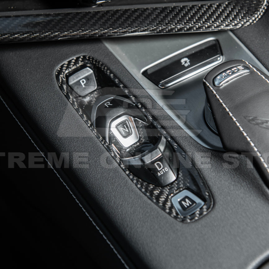 Corvette C8 DRY CARBON FIBER Gear Switch Control Panel Trim Cover Overlay image 5