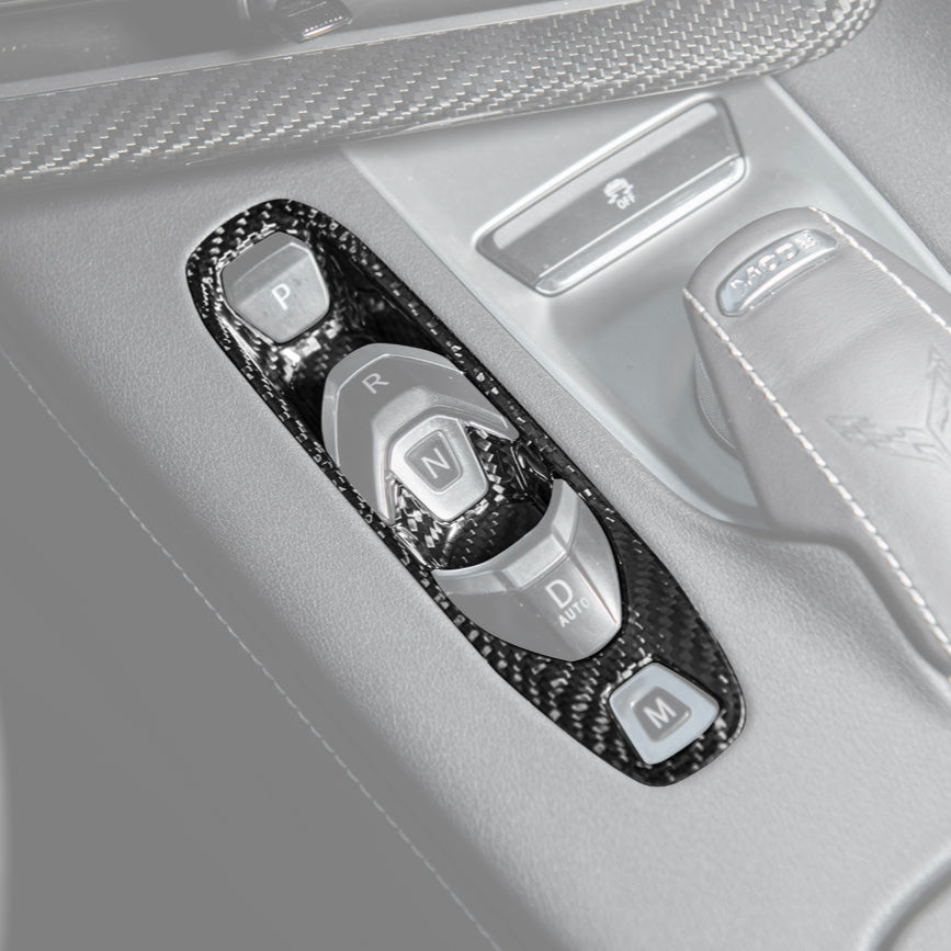 Corvette C8 DRY CARBON FIBER Gear Switch Control Panel Trim Cover Overlay image 3