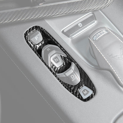 Corvette C8 DRY CARBON FIBER Gear Switch Control Panel Trim Cover Overlay image 3