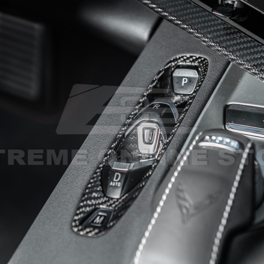 Corvette C8 DRY CARBON FIBER Gear Switch Control Panel Trim Cover Overlay image 6