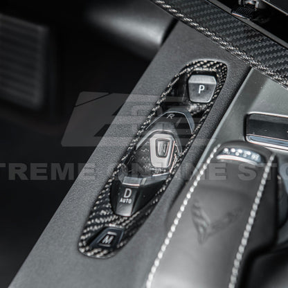 Corvette C8 DRY CARBON FIBER Gear Switch Control Panel Trim Cover Overlay image 6