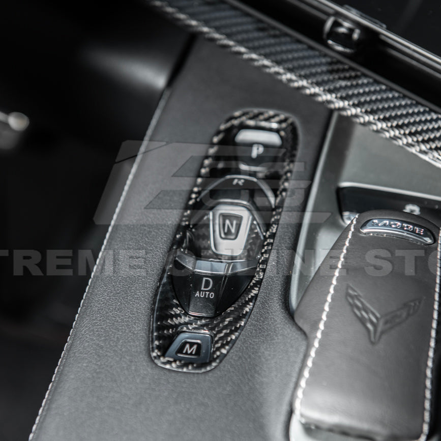 Corvette C8 DRY CARBON FIBER Gear Switch Control Panel Trim Cover Overlay image 7
