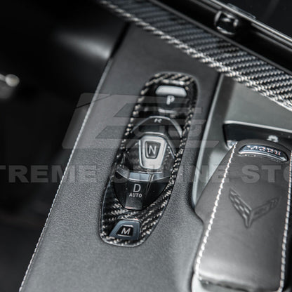 Corvette C8 DRY CARBON FIBER Gear Switch Control Panel Trim Cover Overlay image 7