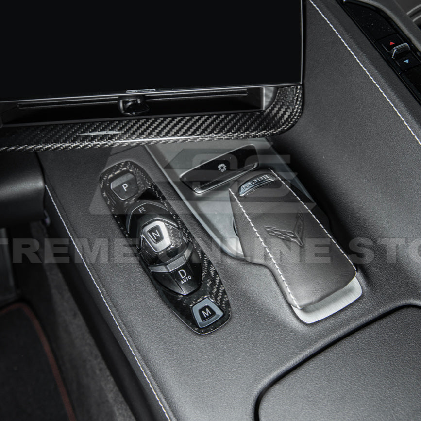 Corvette C8 DRY CARBON FIBER Gear Switch Control Panel Trim Cover Overlay image 4