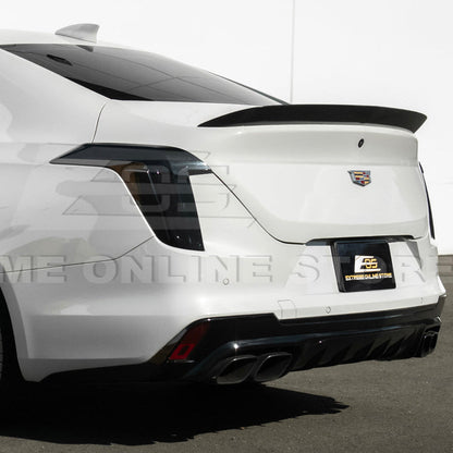 2020-Up Cadillac CT4 | SMOKE TINTED Rear Tail Light Trim Bezel Cover Pair image 5
