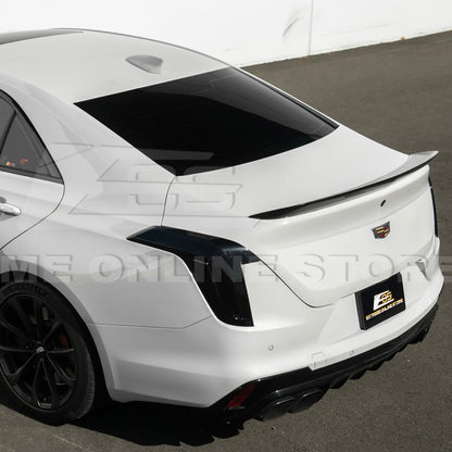 2020-Up Cadillac CT4 | SMOKE TINTED Rear Tail Light Trim Bezel Cover Pair image 4