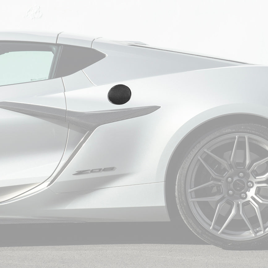 2020-Up Corvette C8 | DRY CARBON FIBER Side Fender Fuel Tank Gas Lid Cover image 3