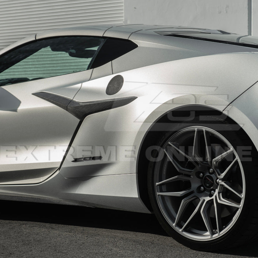 2020-Up Corvette C8 | DRY CARBON FIBER Side Fender Fuel Tank Gas Lid Cover image 6