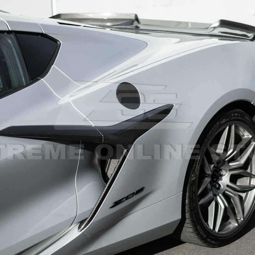2020-Up Corvette C8 | DRY CARBON FIBER Side Fender Fuel Tank Gas Lid Cover image 4