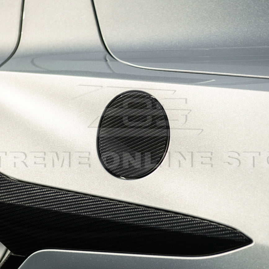 2020-Up Corvette C8 | DRY CARBON FIBER Side Fender Fuel Tank Gas Lid Cover image 9