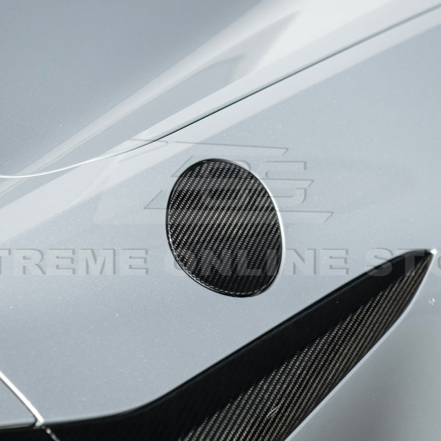 2020-Up Corvette C8 | DRY CARBON FIBER Side Fender Fuel Tank Gas Lid Cover image 10