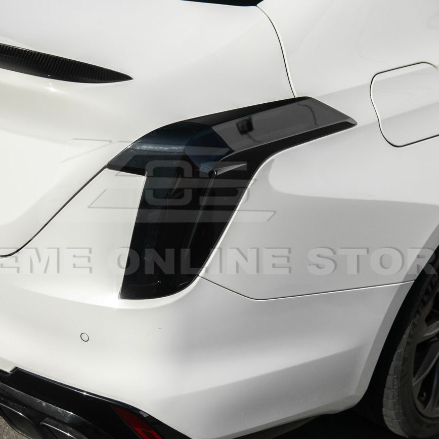 2020-Up Cadillac CT4 | SMOKE TINTED Rear Tail Light Trim Bezel Cover Pair image 10