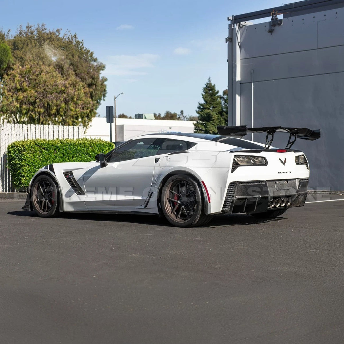 Corvette C7 ZR1 ZTK Conversion Rear Spoiler High Wing With Wing Riser image 34