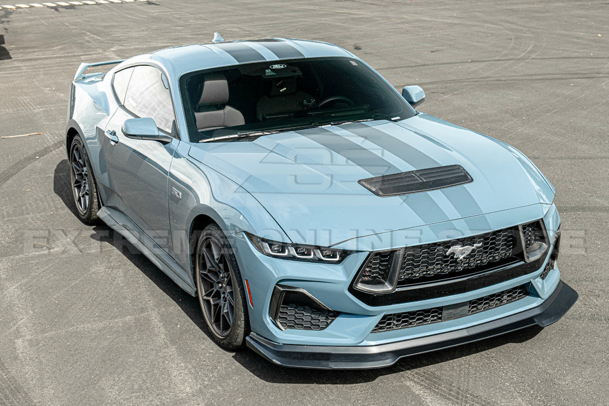 2024+ Ford Mustang GT DRY CARBON FIBER Front Side Grille Inserts image 5
