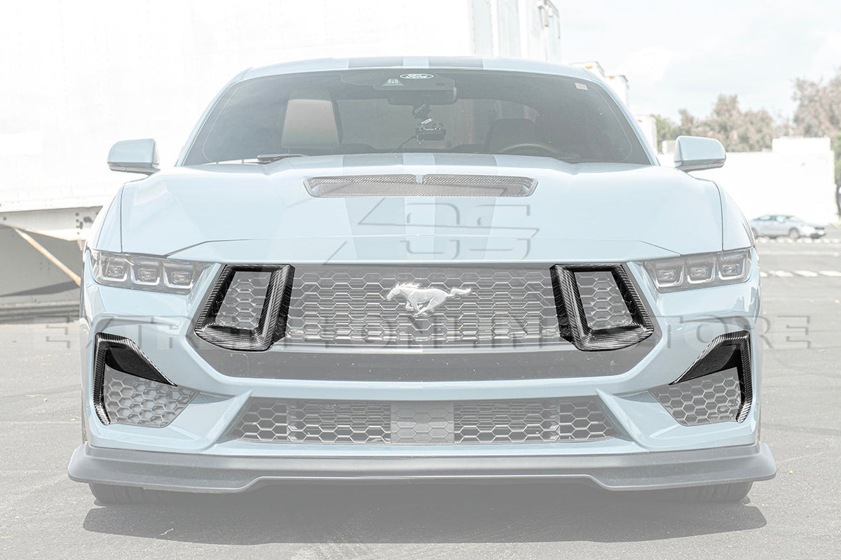 2024+ Ford Mustang GT DRY CARBON FIBER Front Side Grille Inserts image 7