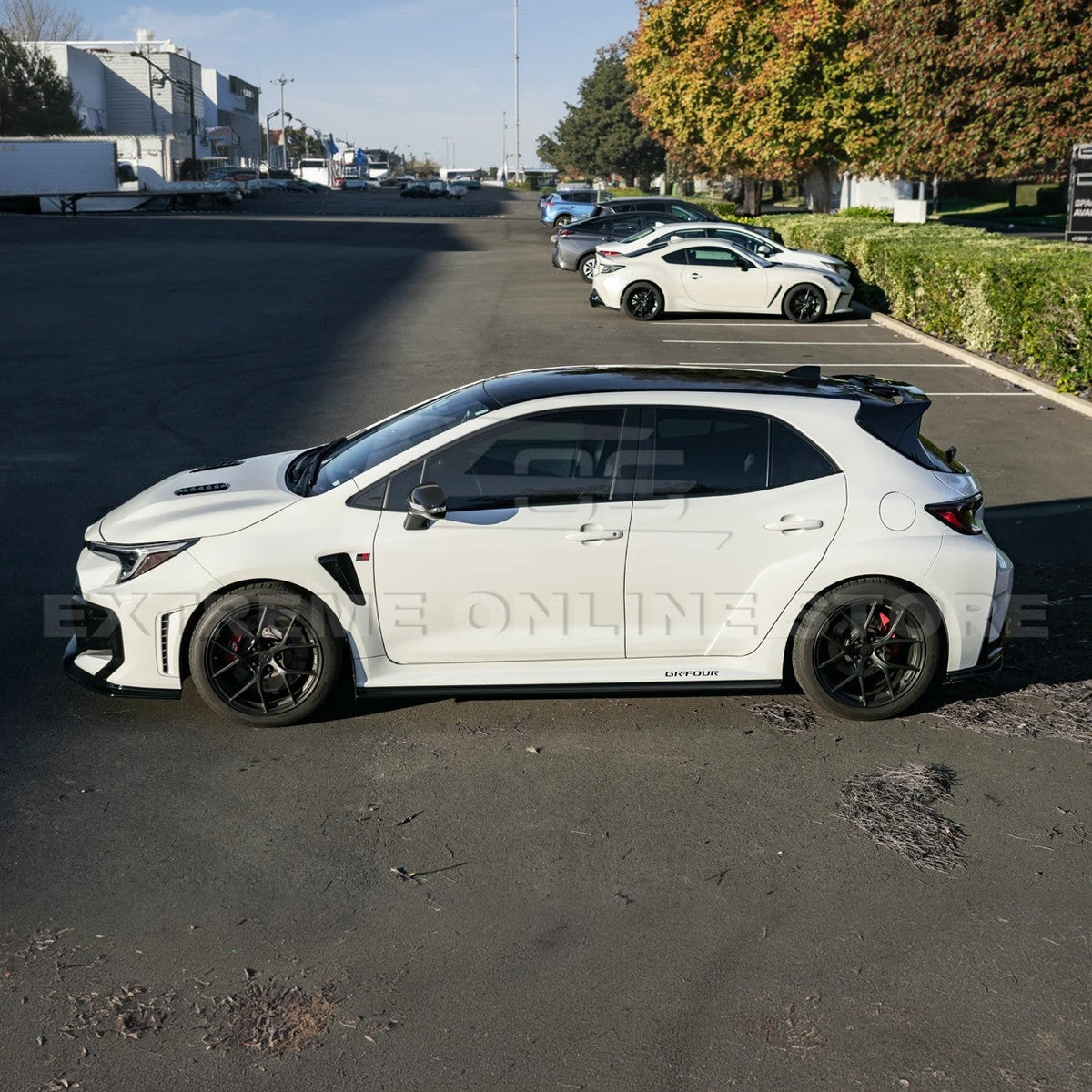 2025-Up Toyota GR Corolla Glossy Black Front Lip Side Skirts Rear Wing Spoiler image 8
