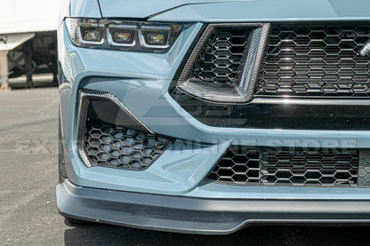 2024+ Ford Mustang GT DRY CARBON FIBER Front Side Grille Inserts image 6