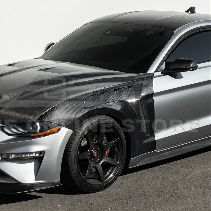 2018-23 Ford Mustang S550 | GTD Style Primed Black Front Side Vented Fenders image 5