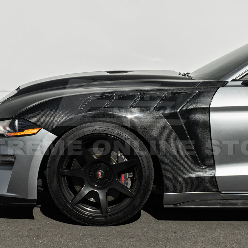 2018-23 Ford Mustang S550 | GTD Style Primed Black Front Side Vented Fenders image 6