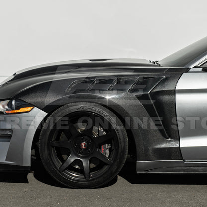 2018-23 Ford Mustang S550 | GTD Style Primed Black Front Side Vented Fenders image 6