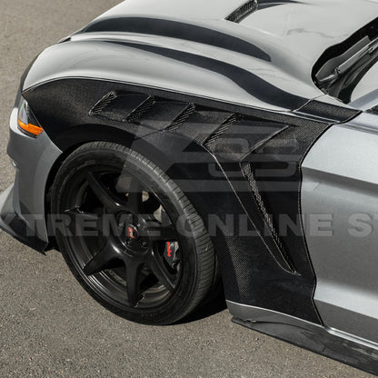 2018-23 Ford Mustang S550 | GTD Style Primed Black Front Side Vented Fenders image 8