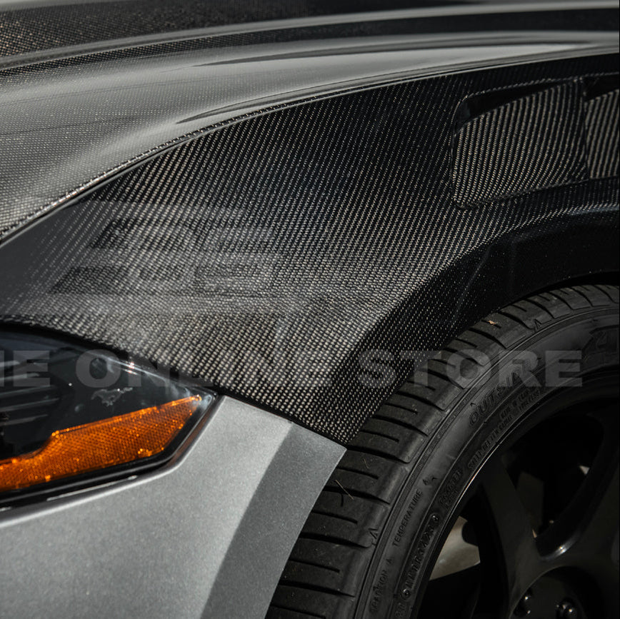 2018-23 Ford Mustang S550 | GTD Style Primed Black Front Side Vented Fenders image 15