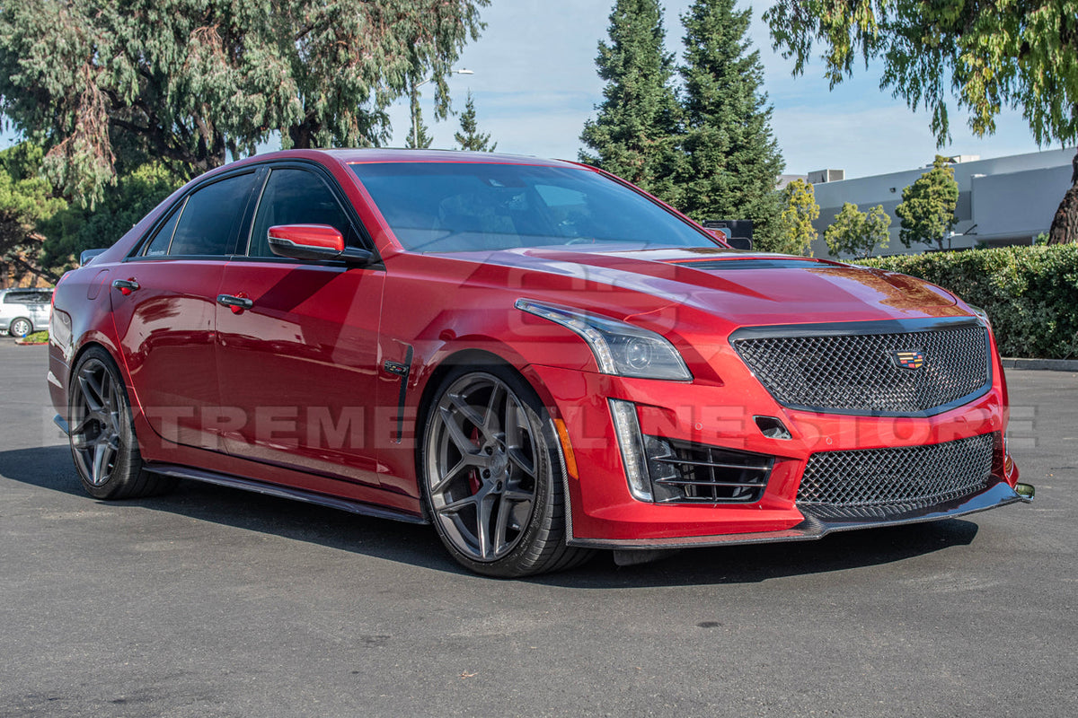 2016-19 Cadillac CTS-V Dry Carbon Fiber Front Splitter Side Wheel Arch image 5