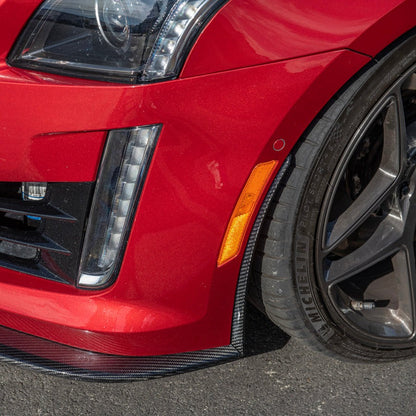 2016-19 Cadillac CTS-V Dry Carbon Fiber Front Splitter Side Wheel Arch image 2
