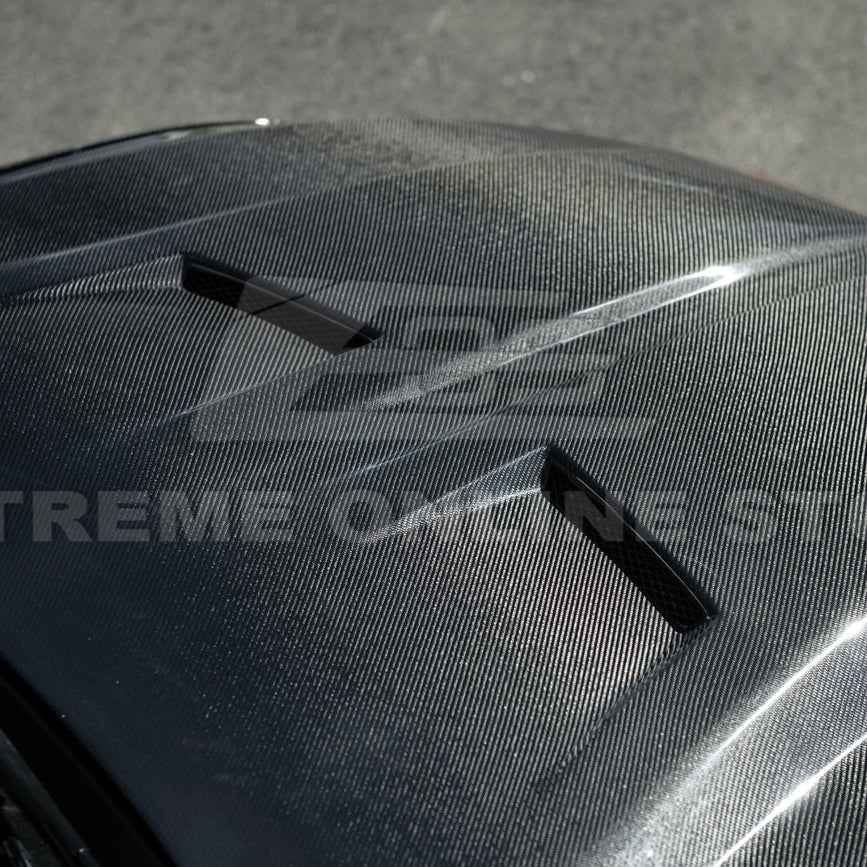 2024-Up Ford Mustang Super Snake Style CARBON FIBER Front Bumper Hood Vented Cover image 12