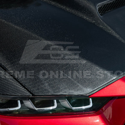 2024-Up Ford Mustang Super Snake Style CARBON FIBER Front Bumper Hood Vented Cover image 17