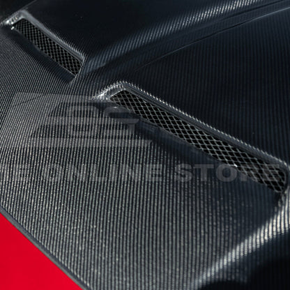 2024-Up Ford Mustang Super Snake Style CARBON FIBER Front Bumper Hood Vented Cover image 18