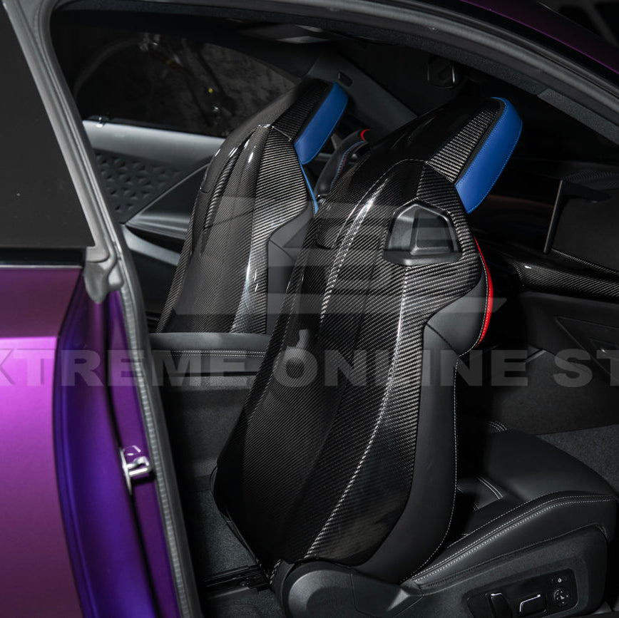 BMW G87 G80 G82 M2 M3 M4 S58 | Dry CARBON FIBER Tape-On Headrest Cover Pair image 5