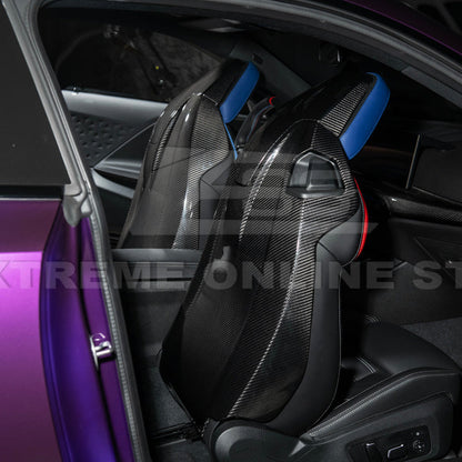 BMW G87 G80 G82 M2 M3 M4 S58 | Dry CARBON FIBER Tape-On Headrest Cover Pair image 5