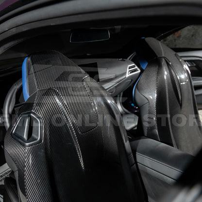 BMW G87 G80 G82 M2 M3 M4 S58 | Dry CARBON FIBER Tape-On Headrest Cover Pair image 9