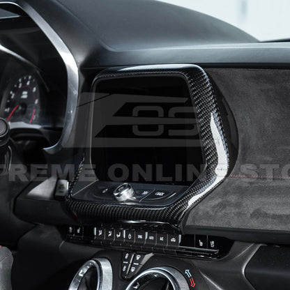 2019-24 Camaro Dash Radio Dry Carbon Fiber Trim Cover image 3