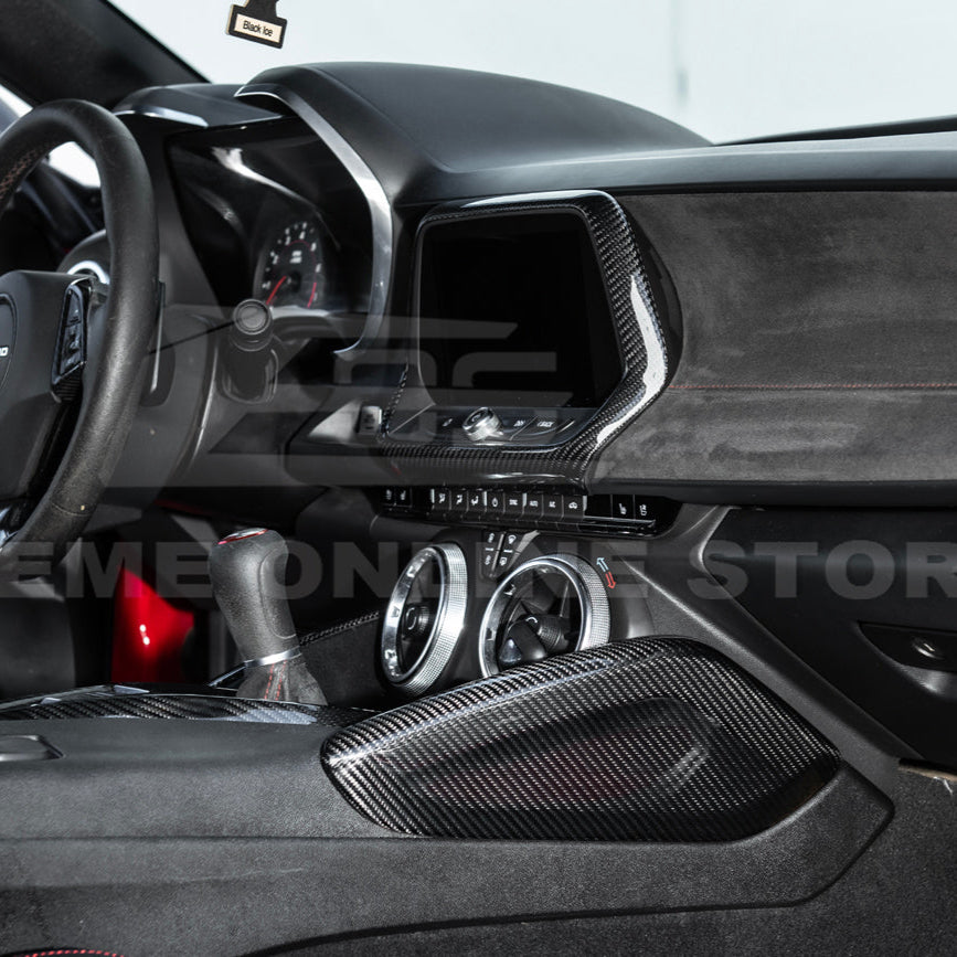2019-24 Camaro Dry Carbon Fiber Front Side Knee Pad Panel Cover Pair image 7